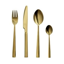 16pc "Epicure" Flatware Set, Gold