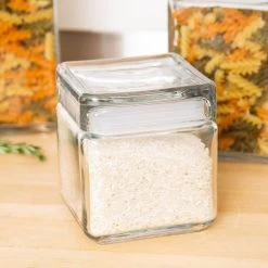 Anchor Hocking 1 Quart Stackable Square Clear Glass Storage Jar -Home-Kitchen anchor hocking anchor hocking 1 quart stackable sq 2