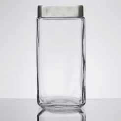 Anchor Hocking Stackable Jar With Brushed Aluminum Lid, 2-Quart