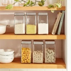 Anchor Hocking Stackable Jar With Brushed Aluminum Lid, 2-Quart -Home-Kitchen anchor hocking anchor hocking stackable jar with b 3