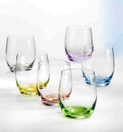 David Shaw Rainbow Stemless Glasses Set Of 6