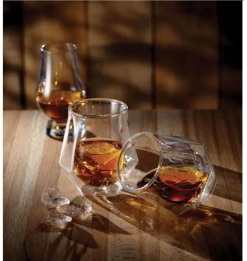 Brilliant 'Double Double' Whiskey Diamond Glass Set Of 2