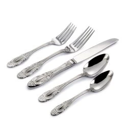 Brilliant Duchesse Contrast Finish 18/10 Stainless Steel 20 Piece Flatware Set