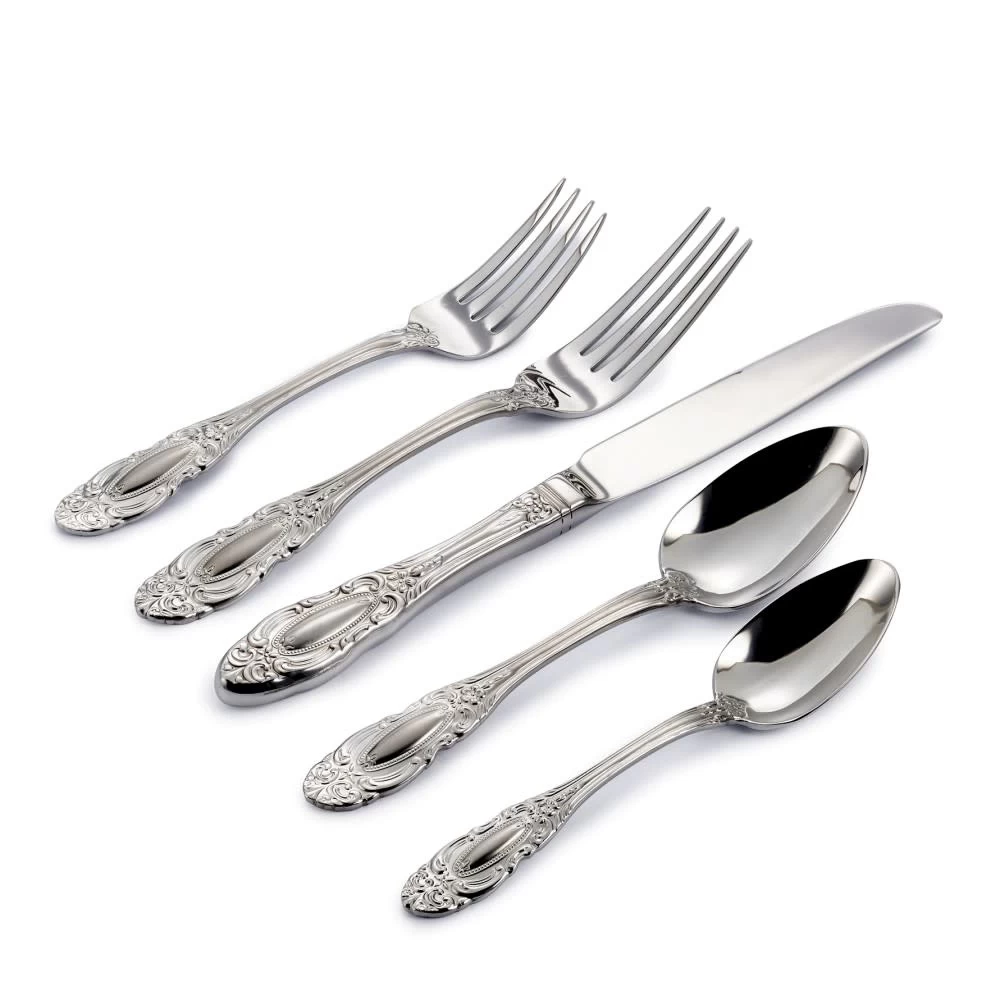 Brilliant Duchesse Contrast Finish 18/10 Stainless Steel 20 Piece Flatware Set 3 Brilliant Duchesse Contrast Finish 18/10 Stainless Steel 20 Piece Flatware Set