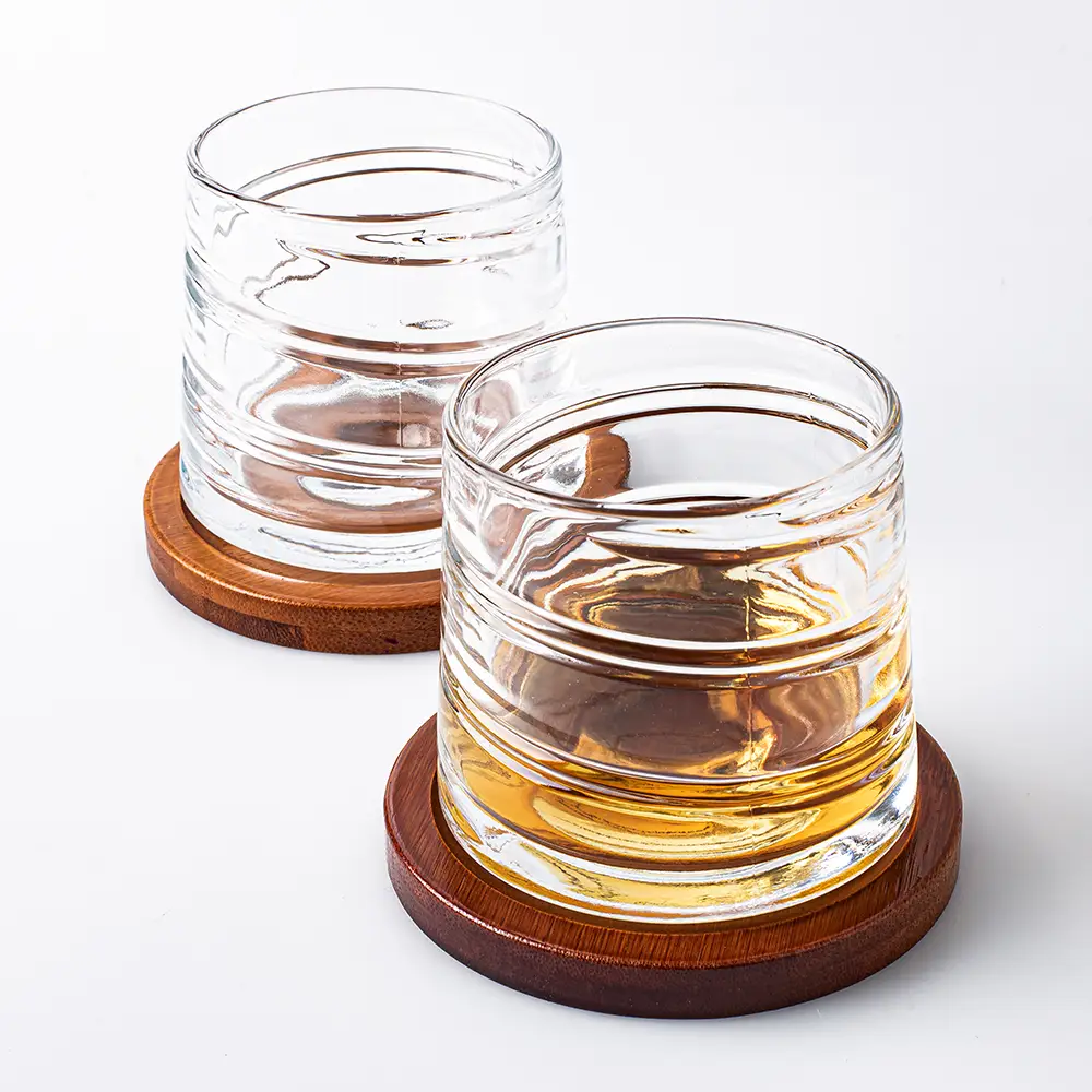 Brilliant Pirouette 'Spirale' Spinning D.O.F. Glass W/ Coaster, Set Of 2 5 Brilliant Pirouette 'Spirale' Spinning D.O.F. Glass W/ Coaster, Set Of 2 - Image 3