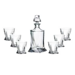 BRILLIANT Crystalite Bohemia Quadro 7 Piece Whiskey Set