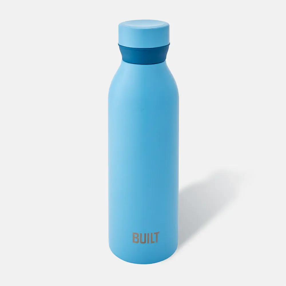 Built 18-Ounce Cascade Double Wall Stainless Steel Blue Water Bottle 3 Built 18-Ounce Cascade Double Wall Stainless Steel Blue Water Bottle