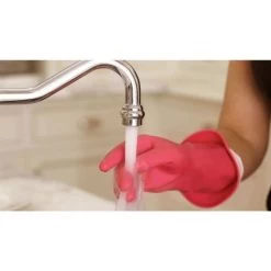 Casabella Pink Waterblock Latex Gloves, Large -Home-Kitchen casabella casabella pink waterblock latex gloves l 3