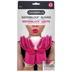 Casabella Pink Waterblock Latex Gloves, Small