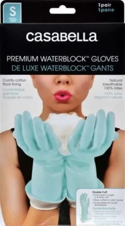Casabella Waterblock Latex Gloves, Aqua