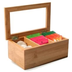 Ch'a Tea Bamboo Teabags Storage Box