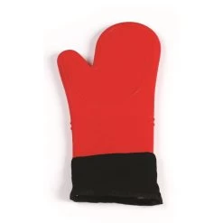 Cool Touch Silicone And Cotton Oven Mitt 15" - Red