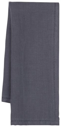 Danica Heirloom Linen Dish Towel With Hemstitch "Charcoal"