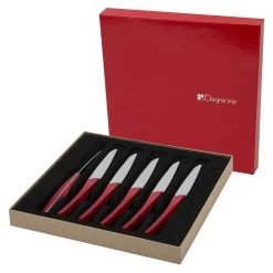 Degrenne Paris Quartz Red 6 Piece Steak Knives Set -Home-Kitchen degrenne paris quartz red 6 piece steak knives set 2