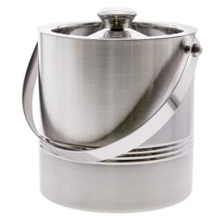 Double Wall Ribbed Ice Bucket With Tong -Home-Kitchen double wall ribbed ice bucket with tong 2