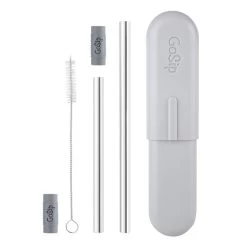 Final Touch GoSip Multi-Use Straws, Grey -Home-Kitchen final touch final touch gosip multi use straws gre 2