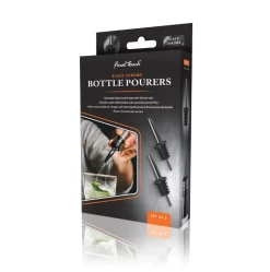 Final Touch Liquor Bottle Pourers, Black Chrome Finish, Set Of 2 -Home-Kitchen final touch final touch liquor bottle pourers blac 2