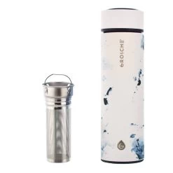 Grosche "Chicago" White Marble Tea Infuser Travel Mug