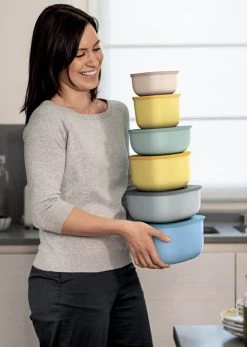 Guzzini STORE&MORE - Shallow Airtight Fridge/freezer/microwave Containers, M, Dark Grey -Home-Kitchen guzzini guzzini store more shallow airtight fridge 5