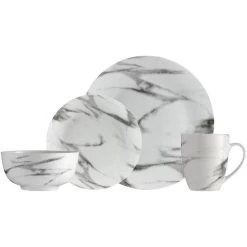 H2K 16pc Marble Dinnerware Set -Home-Kitchen h2k 16pc marble dinnerware set 2