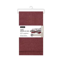 Harman Hemstitch Napkin, Set Of 4 In Red Wine