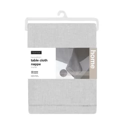 Harman Hemstitch Table Cloth 70"R, Light Grey