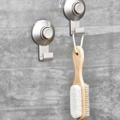 IDesign Everett Push Lock Shower Suction Single Hook, Set Of 2 7 IDesign Everett Push Lock Shower Suction Single Hook, Set Of 2 -Home-Kitchen idesign idesign everett push lock shower suction s 2