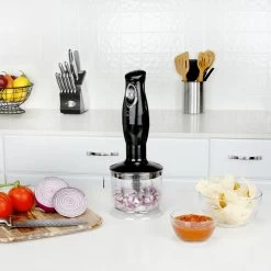 Kalorik 3-in-1 Immersion Blender, Chopper And Mixer, Black
