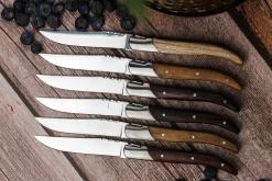 Laguiole Du Monde Set Of 6 Steak Knives With Assorted Wood Handles