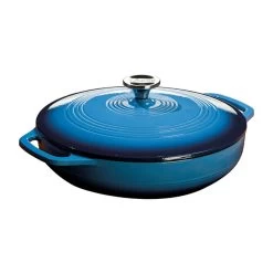 Lodge 3.6 Quart Blue Enameled Cast Iron Covered Casserole 8 Lodge 3.6 Quart Blue Enameled Cast Iron Covered Casserole -Home-Kitchen lodge lodge 36 quart blue enameled cast iron cover 2