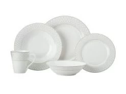 MAXWELL & WILLIAMS "JEWEL RIM" DINNER SET 20PC GREY