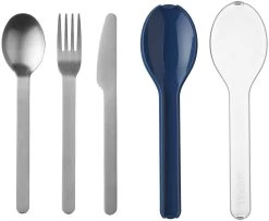 Mepal Ellipse Stainless Steel/Blue 3pcs Compact Utensil Set -Home-Kitchen mepal mepal ellipse stainless steel blue 3pcs comp 3