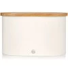 Nordic Collection Bread Tin With Bamboo Lid, White -Home-Kitchen nordic collection bread tin with bamboo lid white