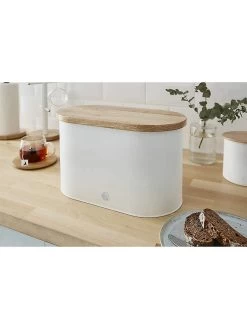 Nordic Collection Bread Tin With Bamboo Lid, White 10 Nordic Collection Bread Tin With Bamboo Lid, White -Home-Kitchen nordic collection bread tin with bamboo lid white 2