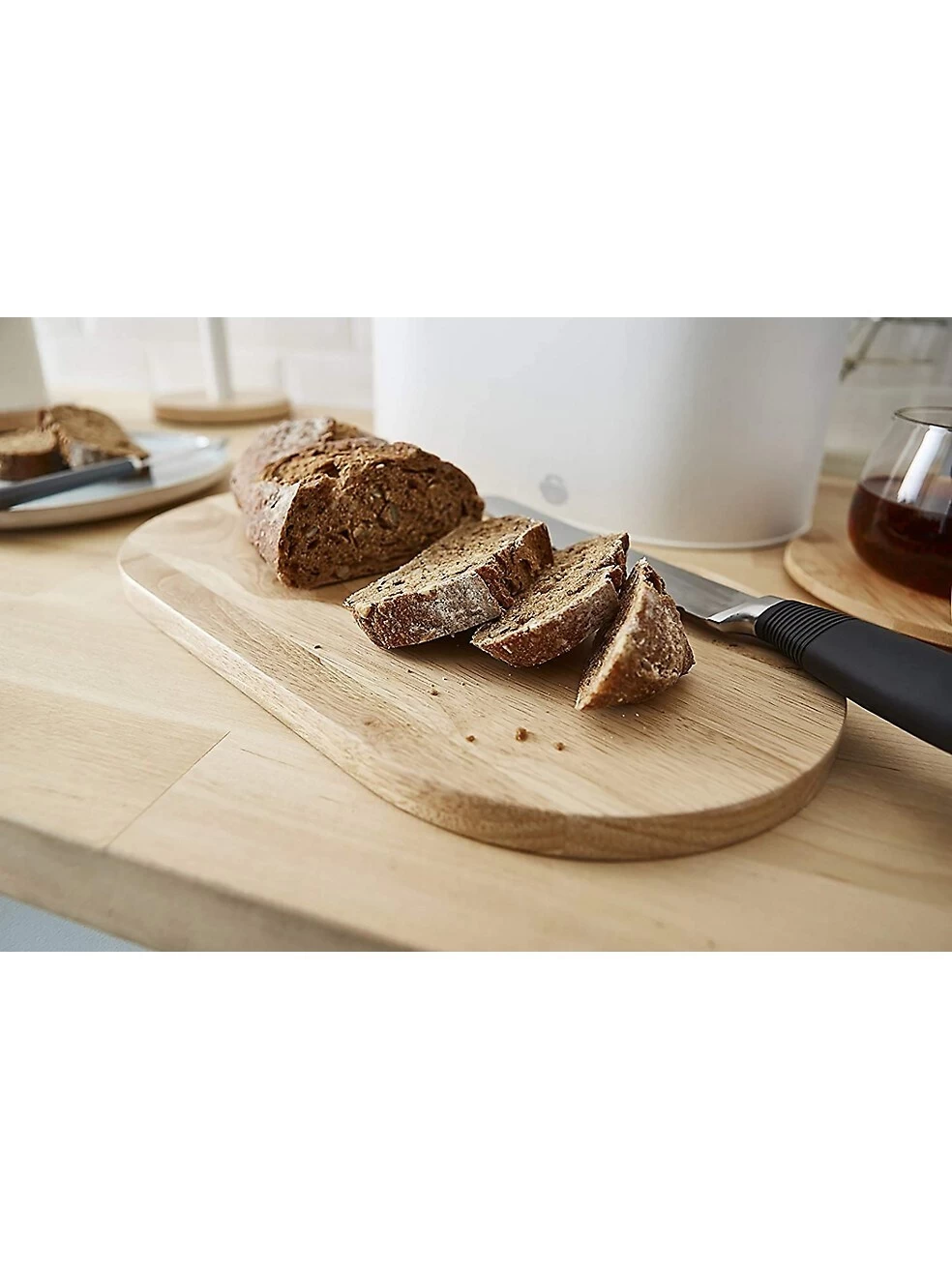 Nordic Collection Bread Tin With Bamboo Lid, White 6 Nordic Collection Bread Tin With Bamboo Lid, White - Image 4