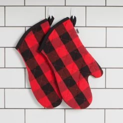 Now Designs 13" Superior Buffalo Check Red Oven Mitt -Home-Kitchen now designs now designs 13 superior buffalo check 2
