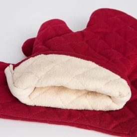 Now Designs Superior Carmine Red Oven Mitt 13" 5 Now Designs Superior Carmine Red Oven Mitt 13" - Image 3