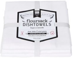 Now Designs White Floursack Dishtowels, Set Of 3
