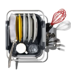 OXO Over-the-sink Aluminum Dish Rack -Home-Kitchen oxo oxo over the sink aluminum dish rack 3