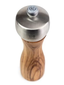 Peugeot ''Fidji'' 15 Cm Manual Salt Mill In Olive Wood -Home-Kitchen peugeot peugeot fidji 15 cm manual salt mill in ol 3