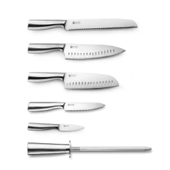 Ricardo 7-Piece Acacia Wood Rotating Knife Block Set -Home-Kitchen ricardo ricardo 7 piece acacia wood rotating knife 2