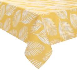 Safdie Printed Yellow 'Palm Leaves' 60 X 84'' Tablecloth