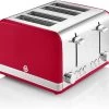 Salton "Swan" Retro 4 Slice Toaster, Red -Home-Kitchen salton salton swan retro 4 slice toaster red
