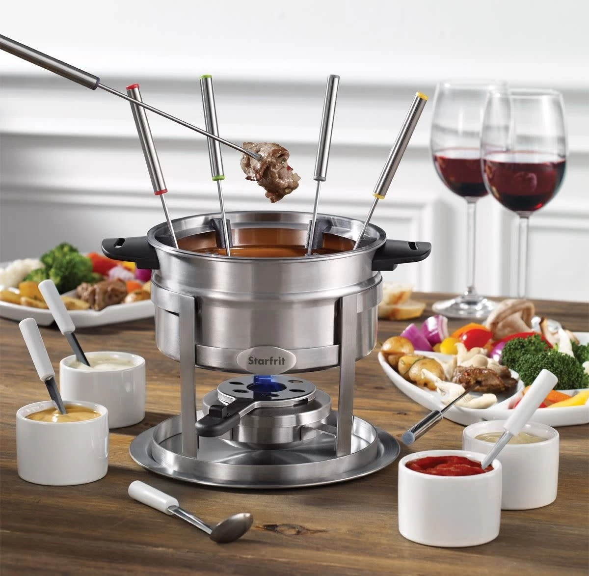 Starfrit 3 In 1 Fondue Set - 20 Pieces - Magnetic Fork Guide 3 Starfrit 3 In 1 Fondue Set - 20 Pieces - Magnetic Fork Guide