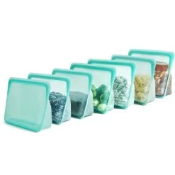 Stasher Reusable Stand-Up Storage Bag Aqua -Home-Kitchen stasher stasher reusable stand up storage bag aqua 7