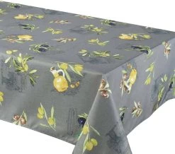 TexStyles Deco Printed Tablecloth "Primo Grey" 58 X 94"