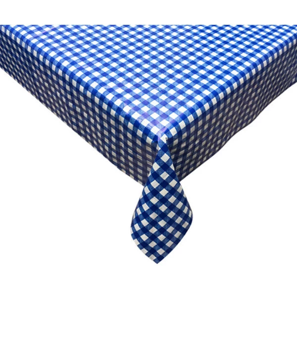TEXSTYLES Vinyl Tablecloth 60" X 84" "Gingham", Blue 4 TEXSTYLES Vinyl Tablecloth 60" X 84" "Gingham", Blue - Image 2