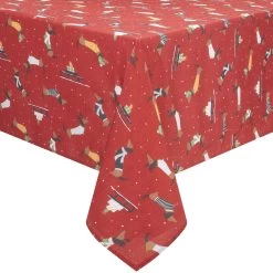 Textured Fabric Tablecloth "Festive Friends" 60 X 84"