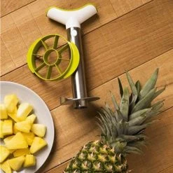 Tomorrow's Kitchen Stainless Steel Pineapple Slicer, With Wedger Green And White -Home-Kitchen tomorrows kitchen tomorrows kitchen stainless stee 4