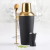 Trudeau 3pcs Black-Gold Cocktail Mixer Set -Home-Kitchen trudeau trudeau 3pcs black gold cocktail mixer set